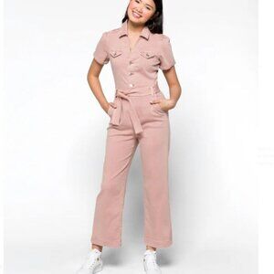 Paige Short Sleeve Anessa Jumpsuit, Light Pink, Size 10, NWT